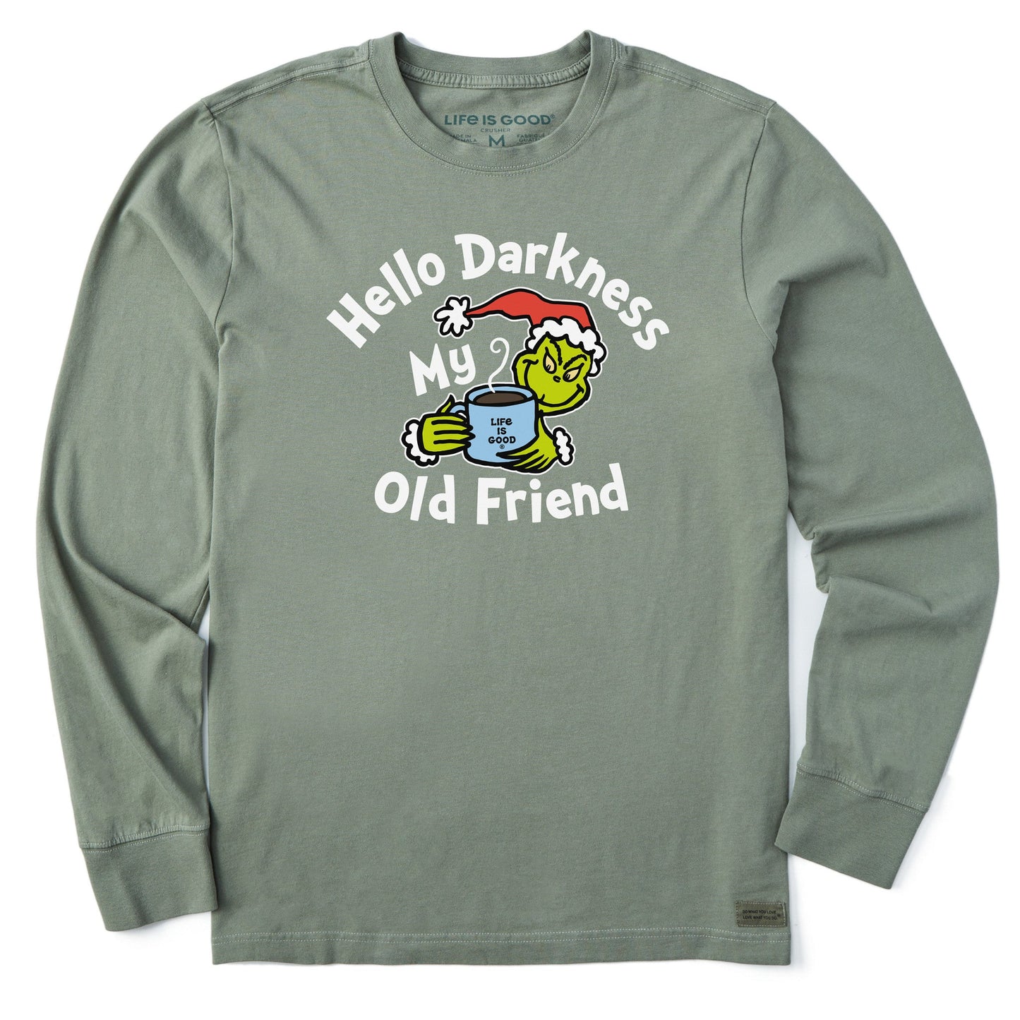 Men's Grinch Hello Darkness Long Sleeve Crusher Tee