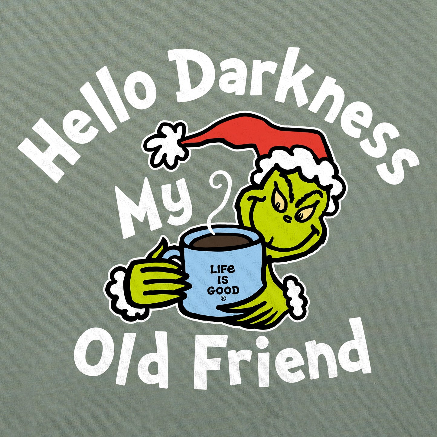 Men's Grinch Hello Darkness Long Sleeve Crusher Tee