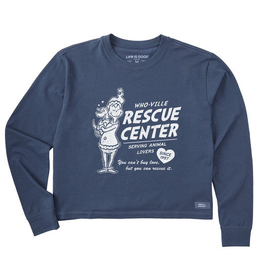 Women's Grinch & Max Rescue Center Long Sleeve Crusher Boxy Tee