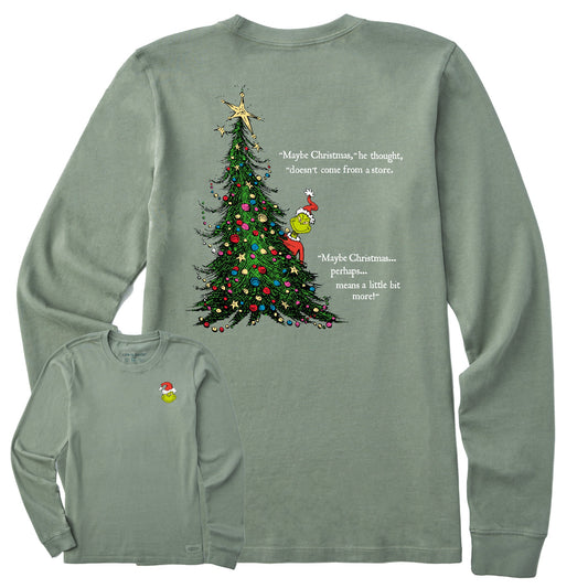 Women's Grinch Christmas Means More Long Sleeve Crusher Tee