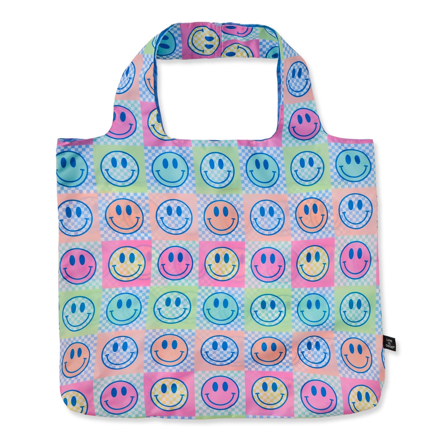 Checkered Smiles Roll and Go Tote