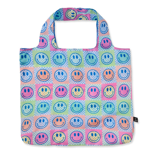 Checkered Smiles Roll and Go Tote