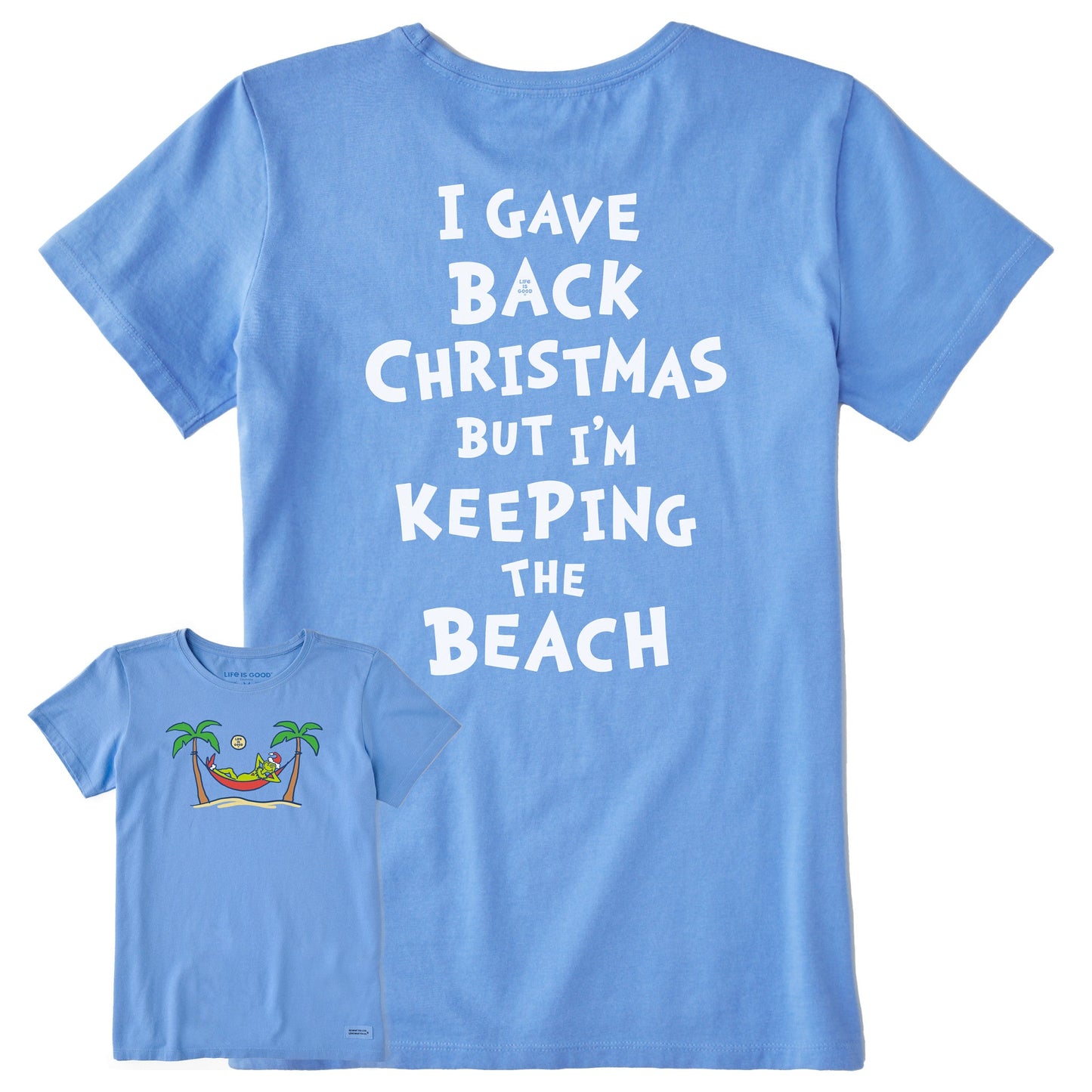 Women's Grinch Gave Back Christmas Beach Short Sleeve Crusher Tee