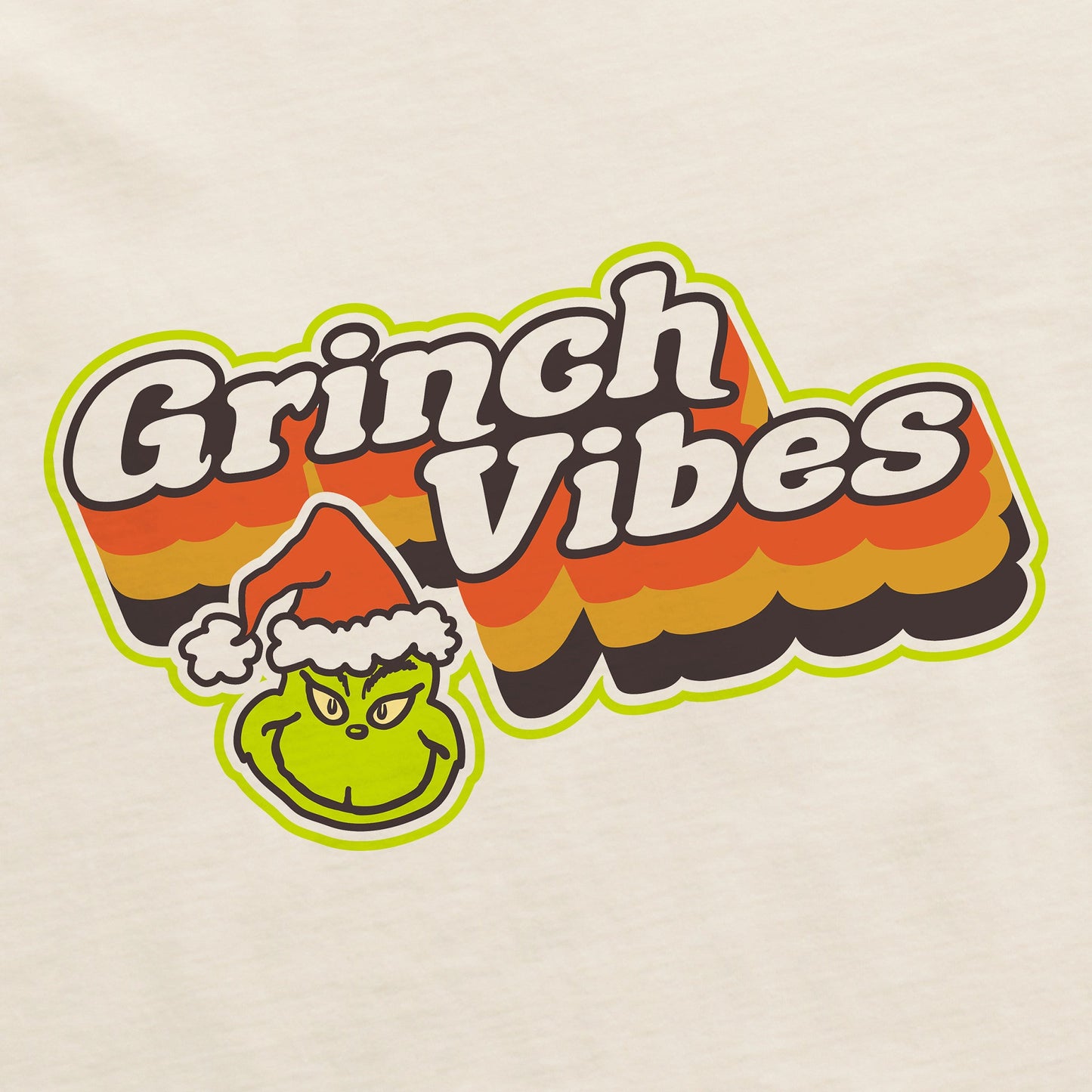 Women's Stripey Grinch Vibes Short Sleeve Crusher Boxy Tee