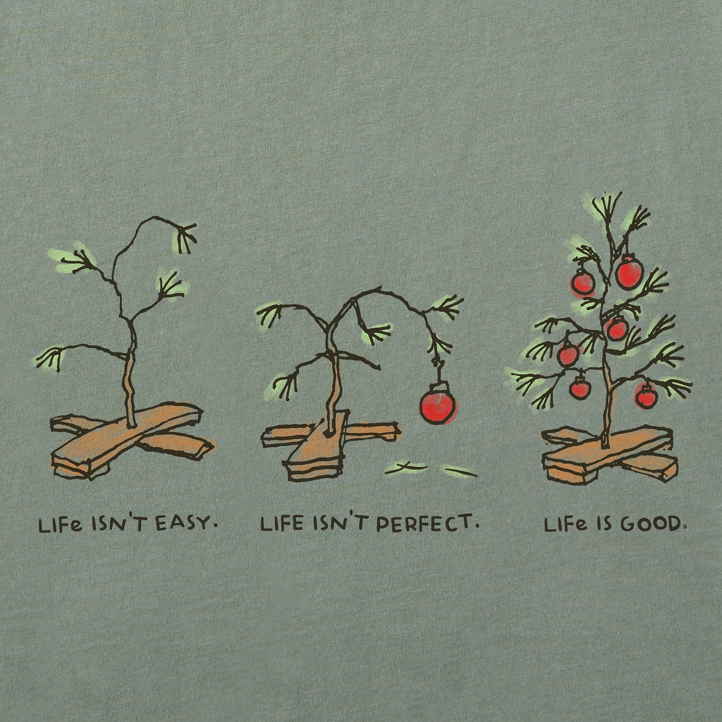 Men's Life isn't Easy Trees Long Sleeve Crusher Tee