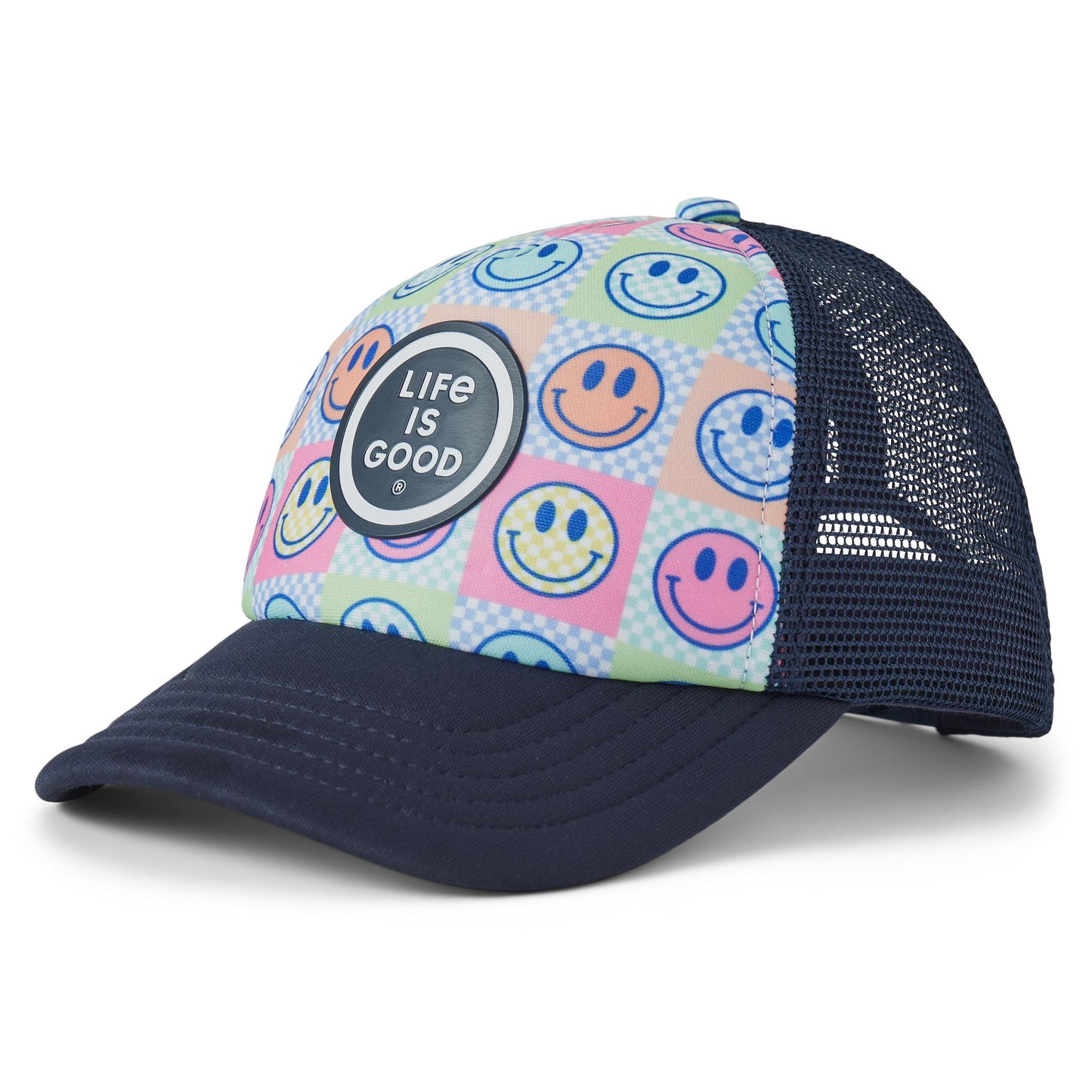 Checkered Smiles Kids Trucker