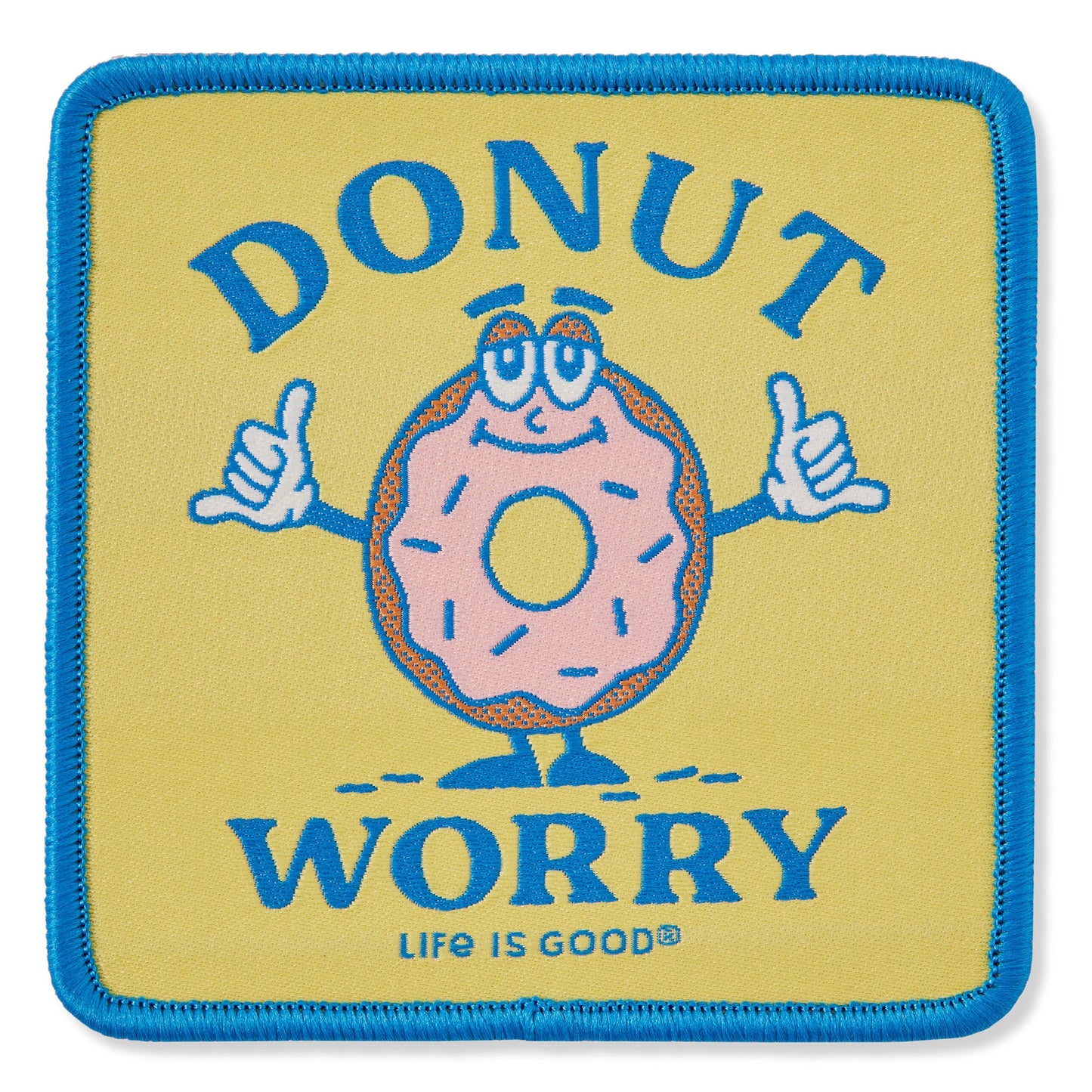 Adult Unisex Donut Worry Woven Patch