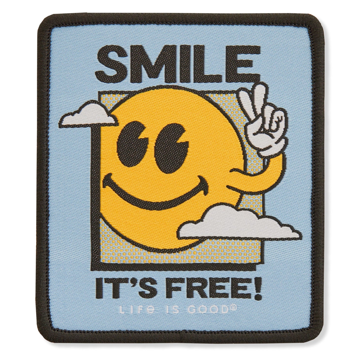 Adult Unisex Smile It's Free! Clouds Woven Patch