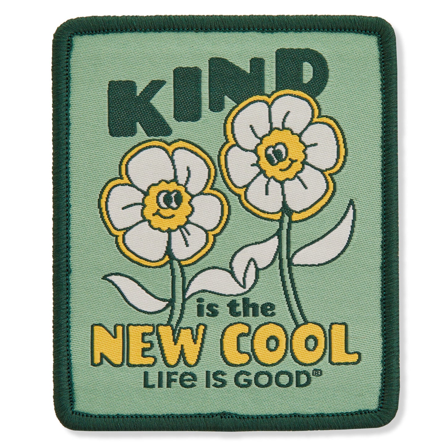 Adult Unisex Kind is the New Cool Flowers Woven Patch