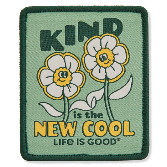 Adult Unisex Kind is the New Cool Flowers Woven Patch