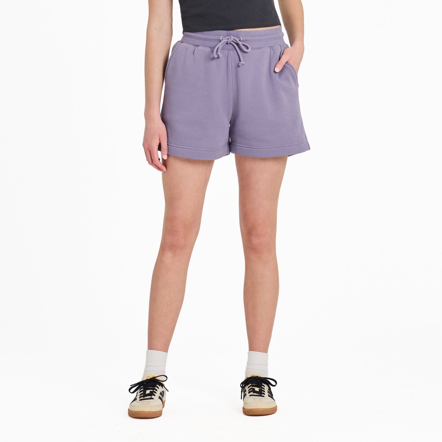 Women's Solid Good Vibes Fleece Shorts