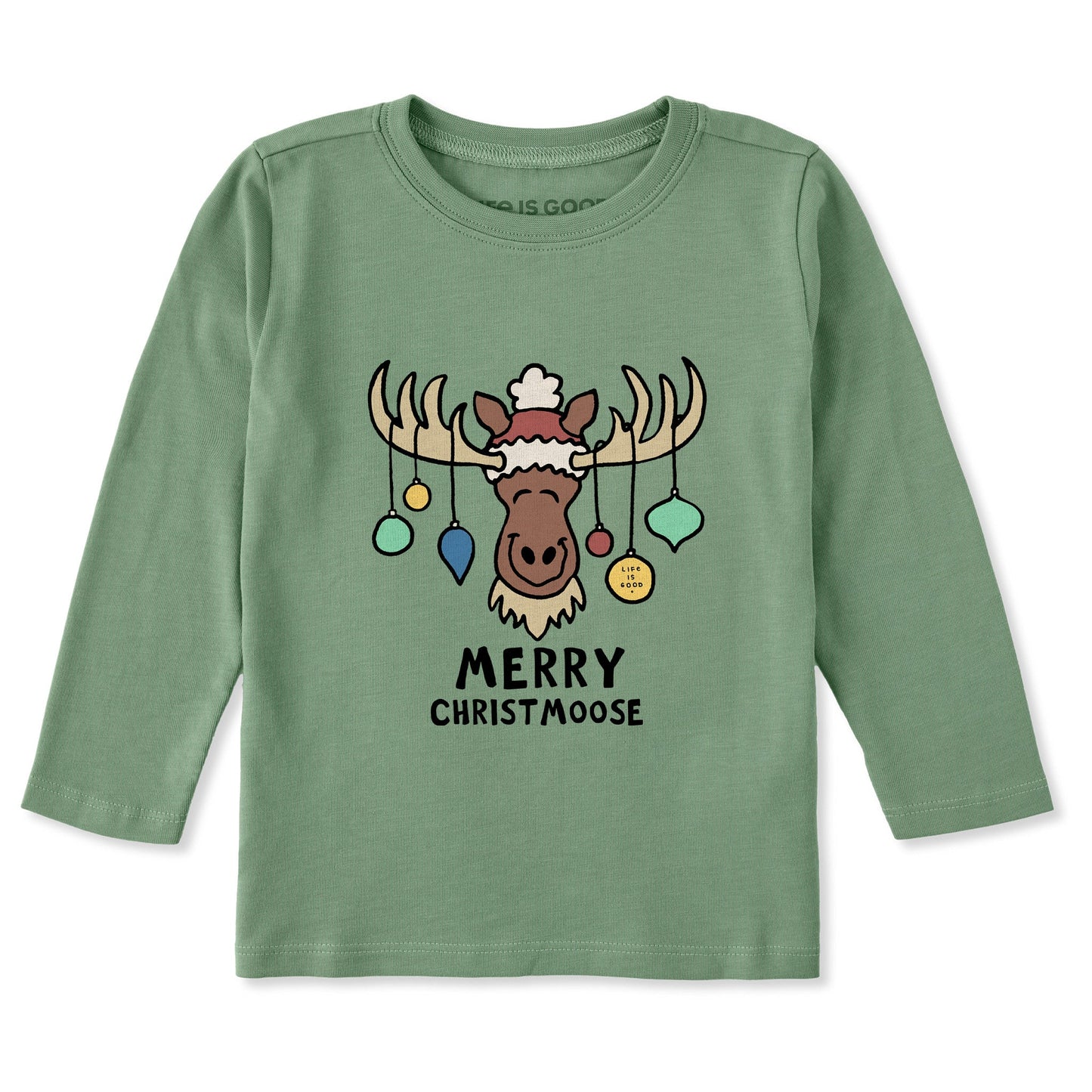 Toddler Merry Christmoose Ornaments Vintage Long Sleeve Crusher Tee