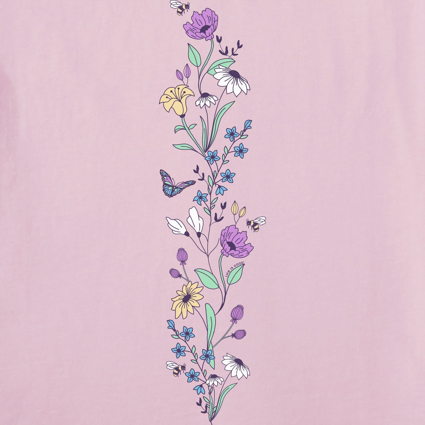 Women's Wildflowers and Bees Long Sleeve Crusher Tee