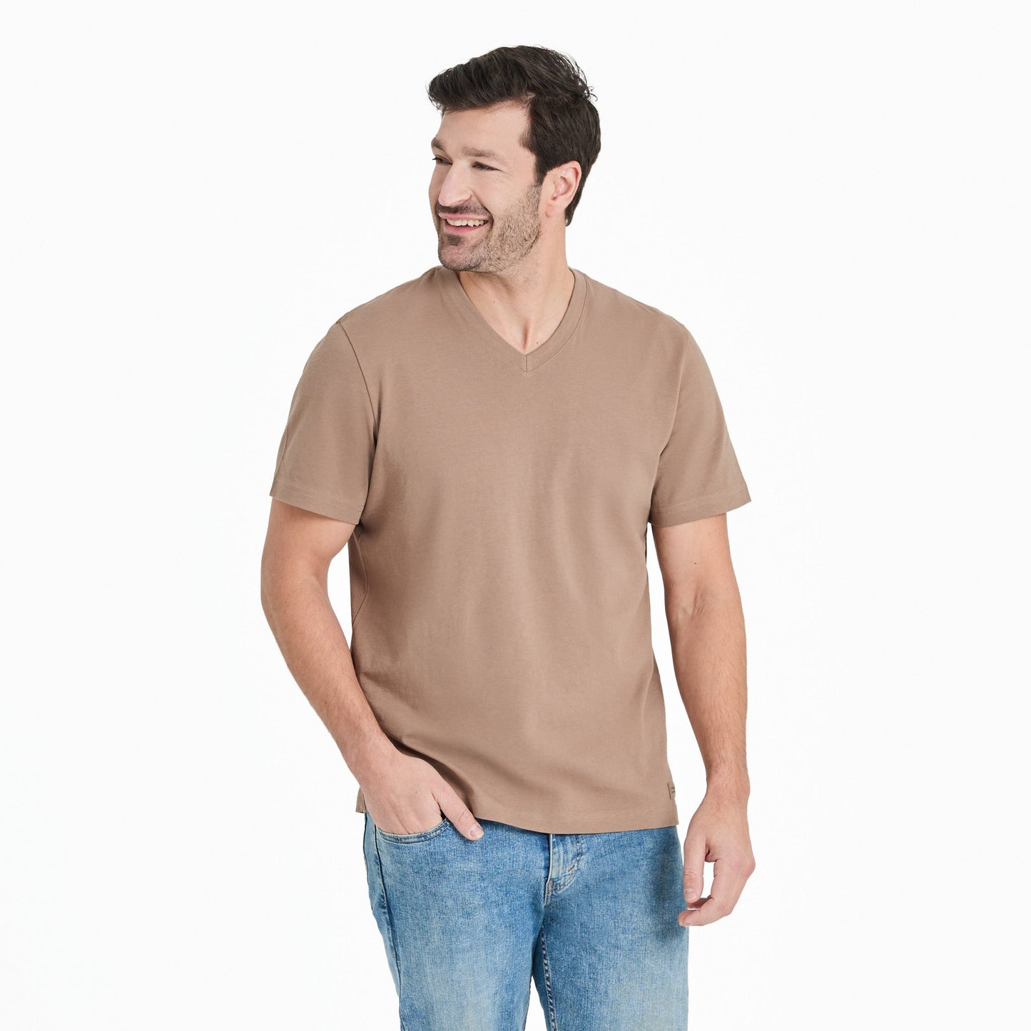 Men's Solid Short Sleeve Crusher Vee