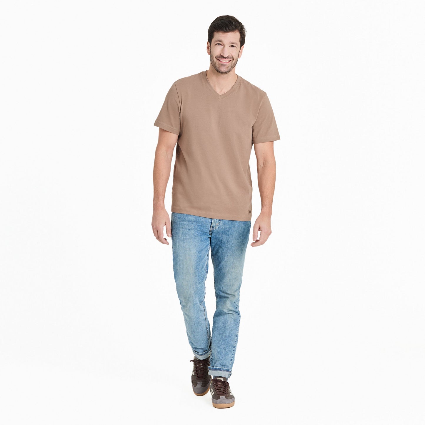 Men's Solid Short Sleeve Crusher Vee