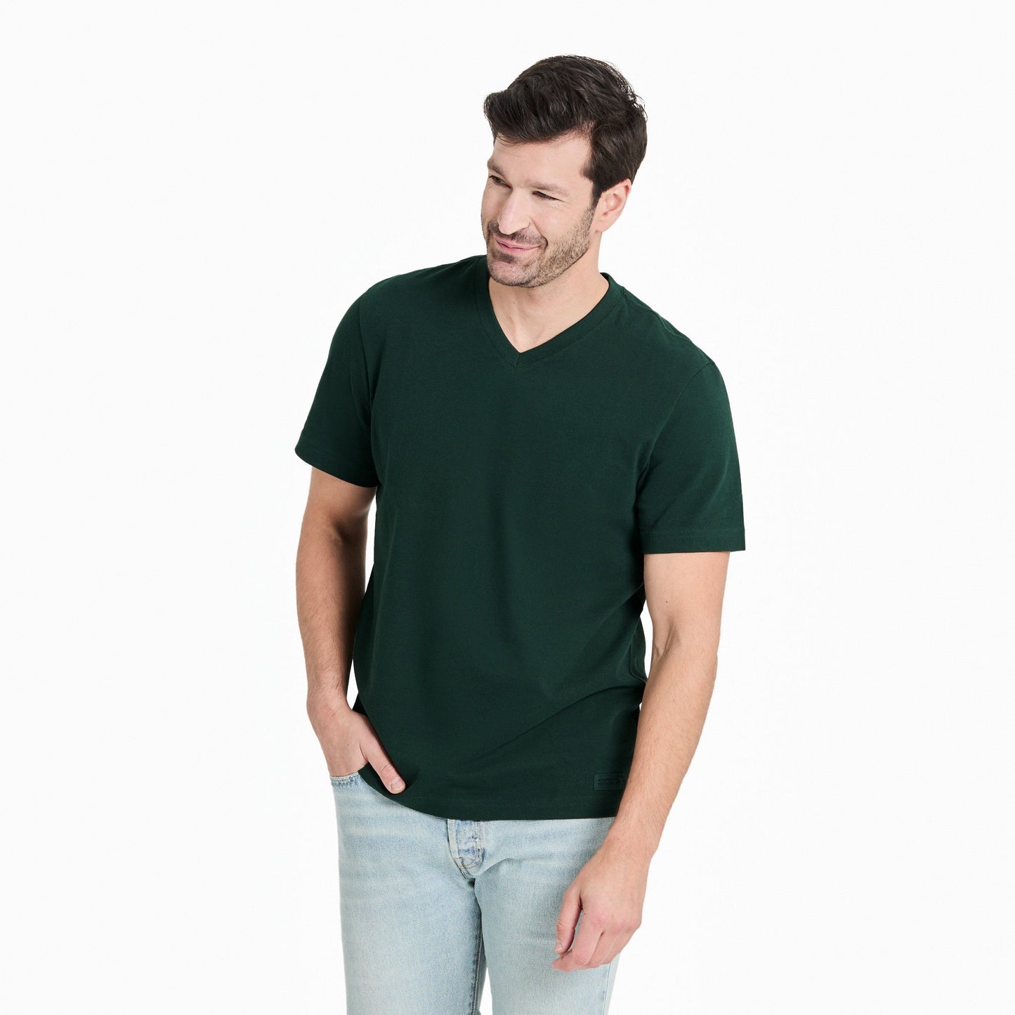 Men's Solid Short Sleeve Crusher Vee