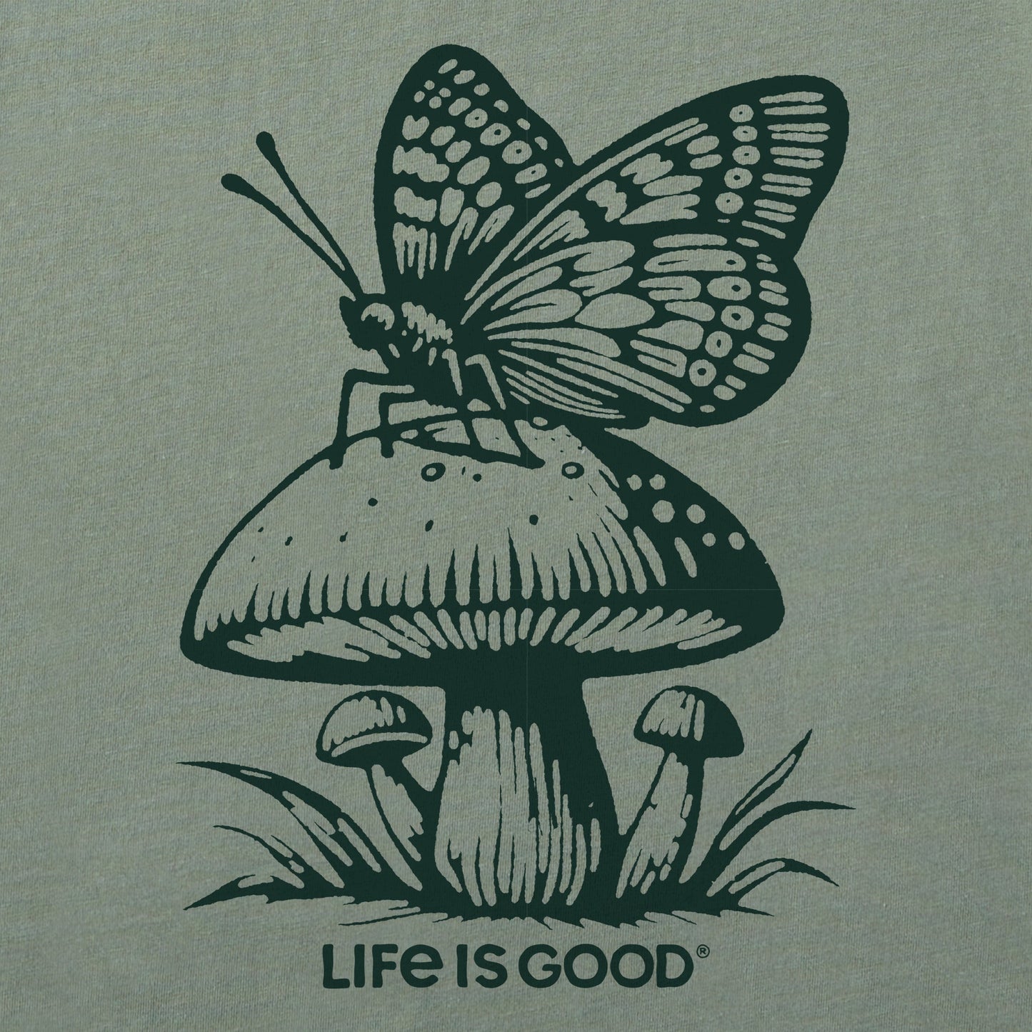 Women's Mushroom Butterfly Short Sleeve Crusher Boxy Tee