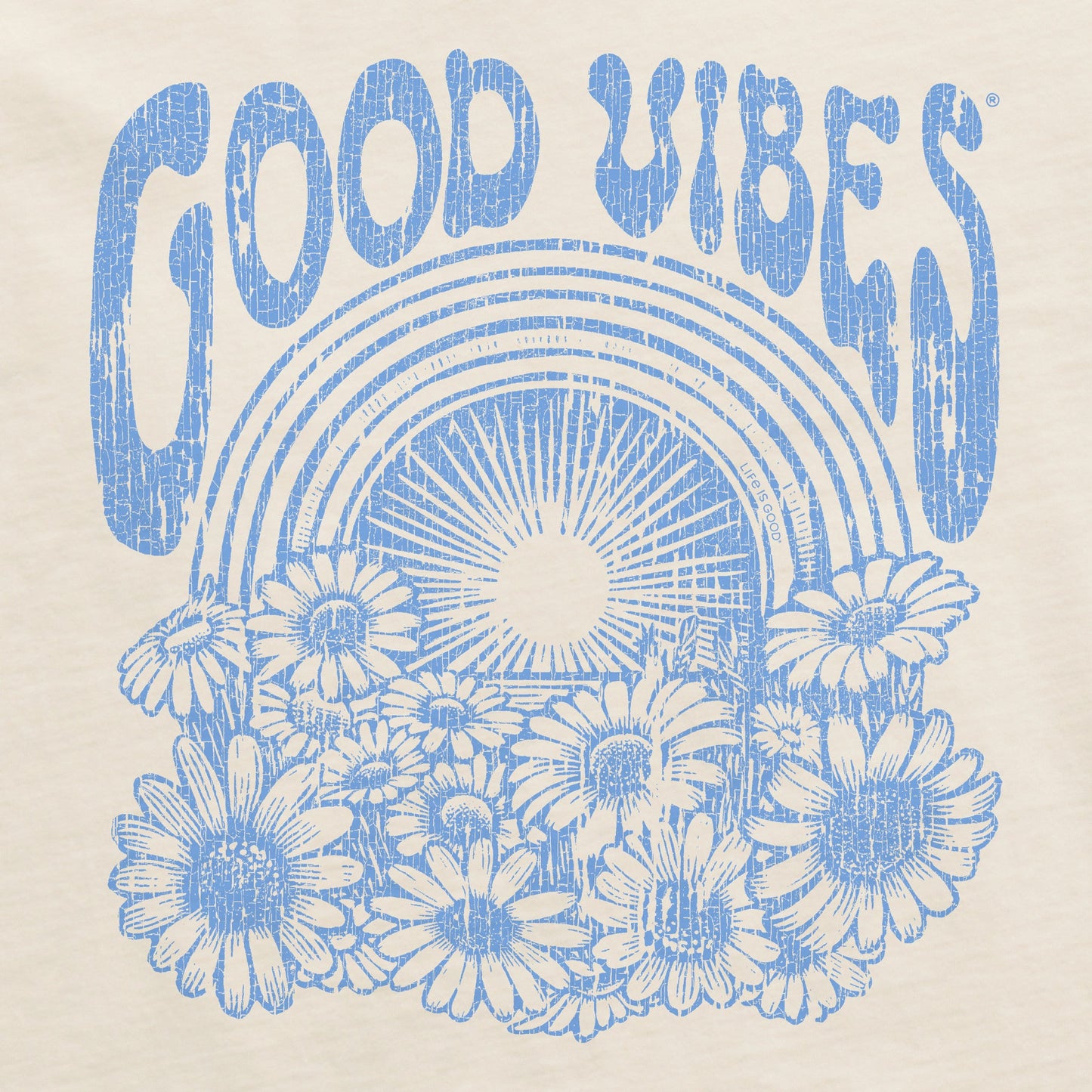 Women's Good Vibes Flowers Short Sleeve Crusher Boxy Tee