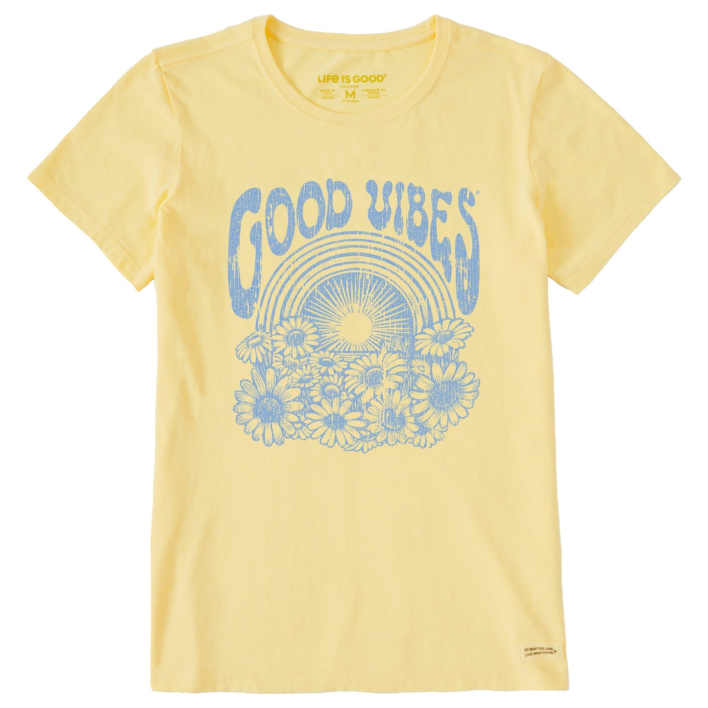 Women's Good Vibes Flowers Short Sleeve Tee