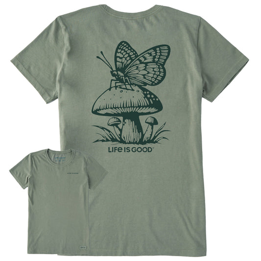 Women's Mushroom Butterfly Short Sleeve Crusher Tee