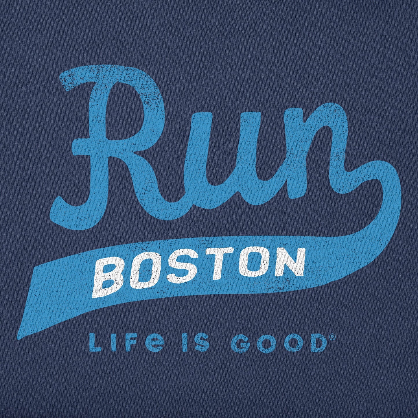 Women's Run Boston Ball Yard Script Short Sleeve Crusher Boxy Tee