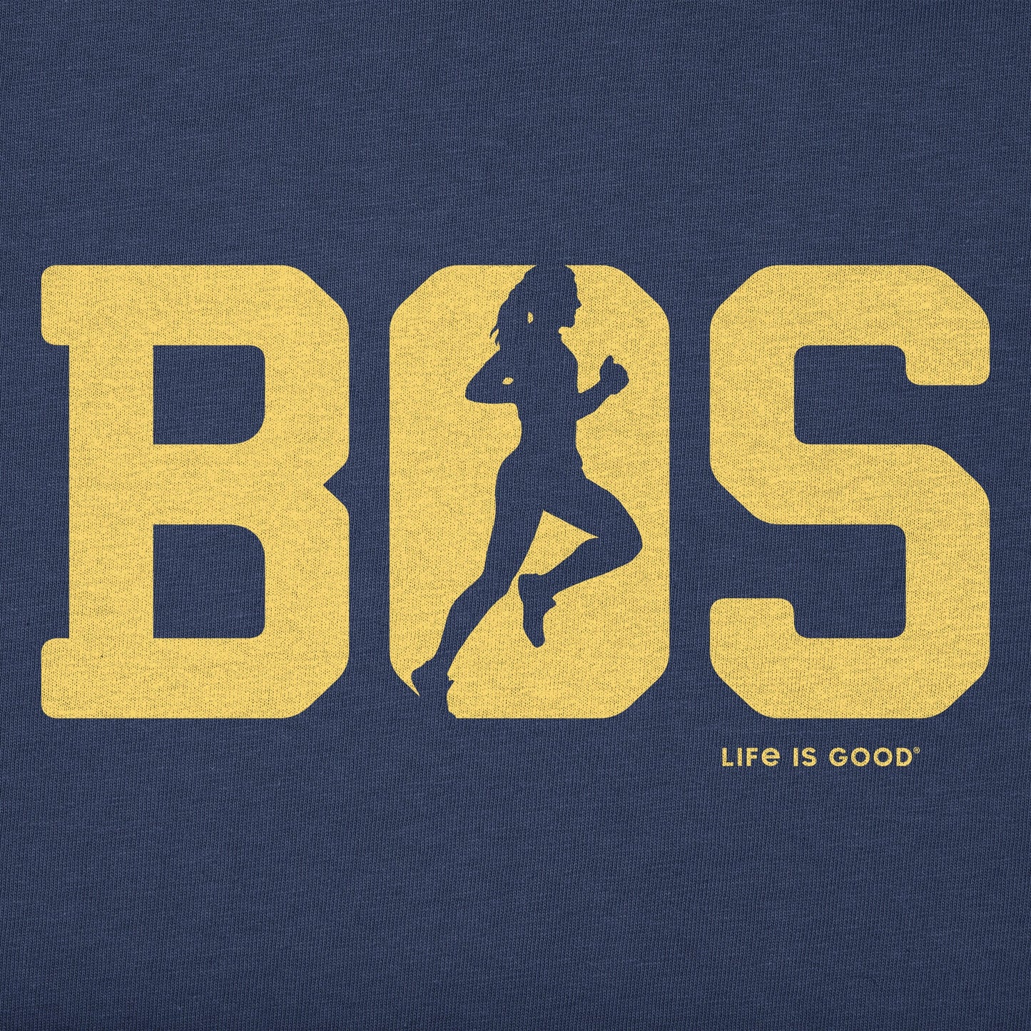 Women's Run Boston Woman Silhouette Short Sleeve Crusher Boxy Tee