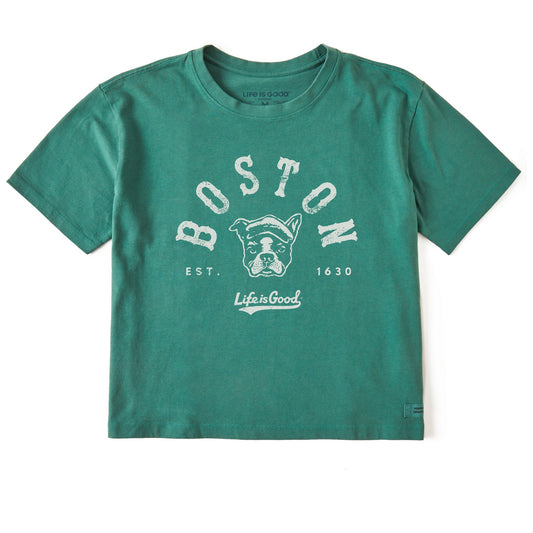 Women's Boston Dog Short Sleeve Crusher Boxy Tee