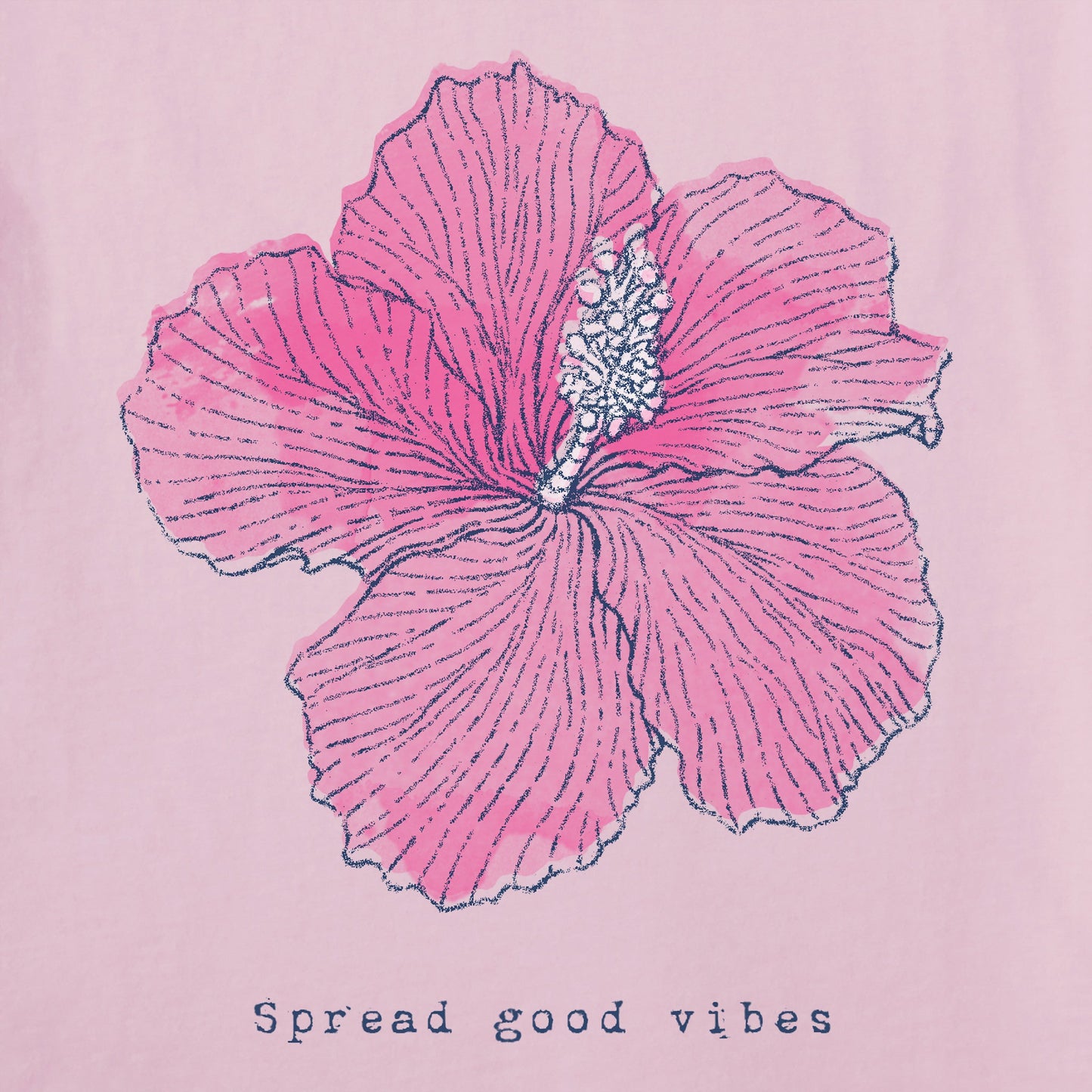 Women's Good Vibes Hibiscus Short Sleeve Crusher Vee