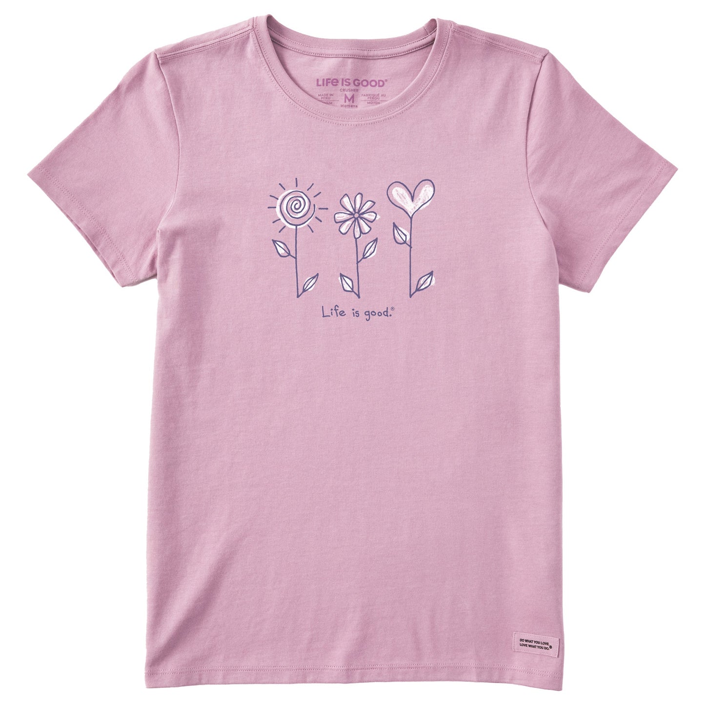 Women's Quirky Flowers Short Sleeve Crusher Tee