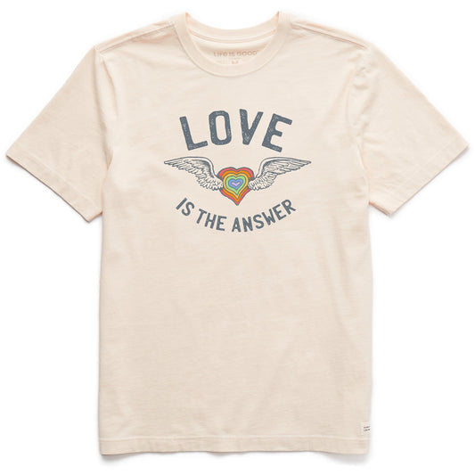 Men's Love is the Answer Wings Short Sleeve Crusher Tee