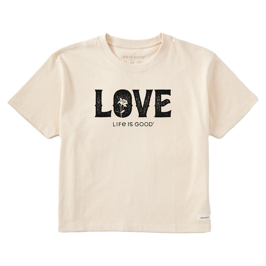 Women's Floral Love Short Sleeve Crusher Boxy Tee