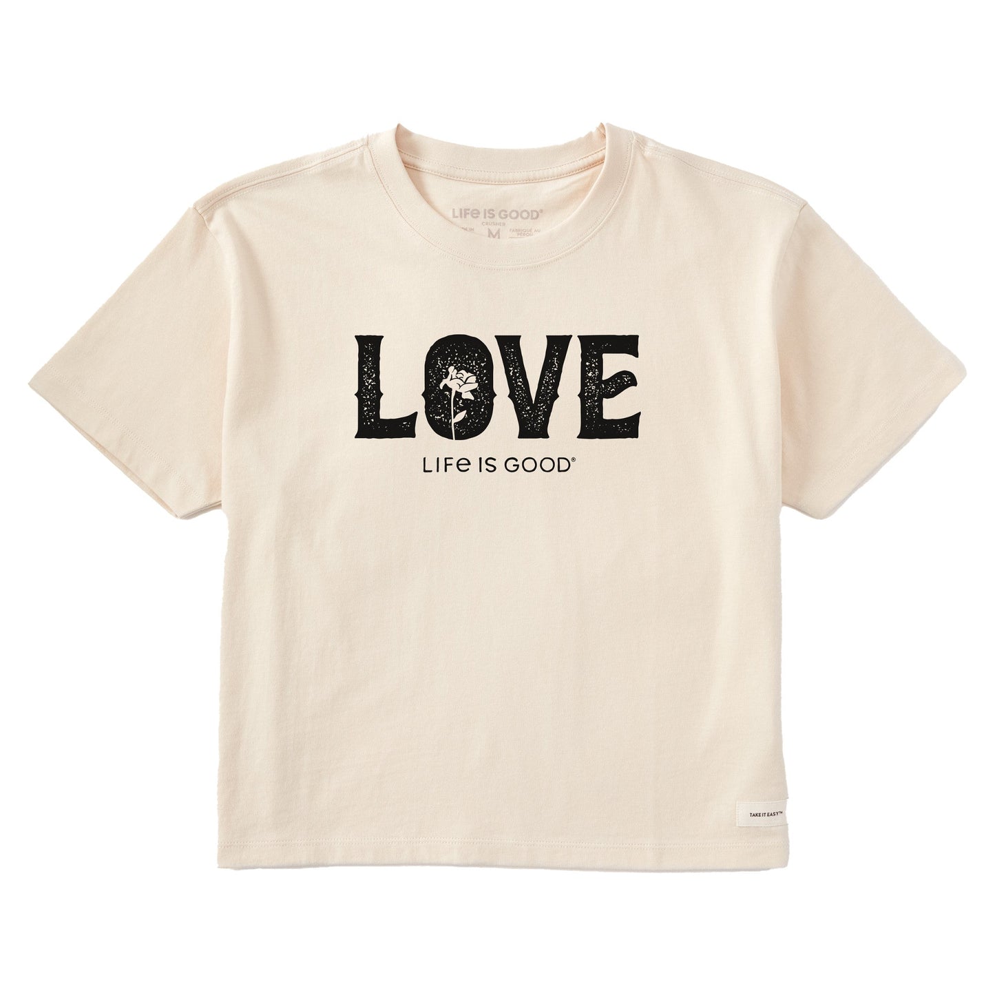 Women's Floral Love Short Sleeve Crusher Boxy Tee