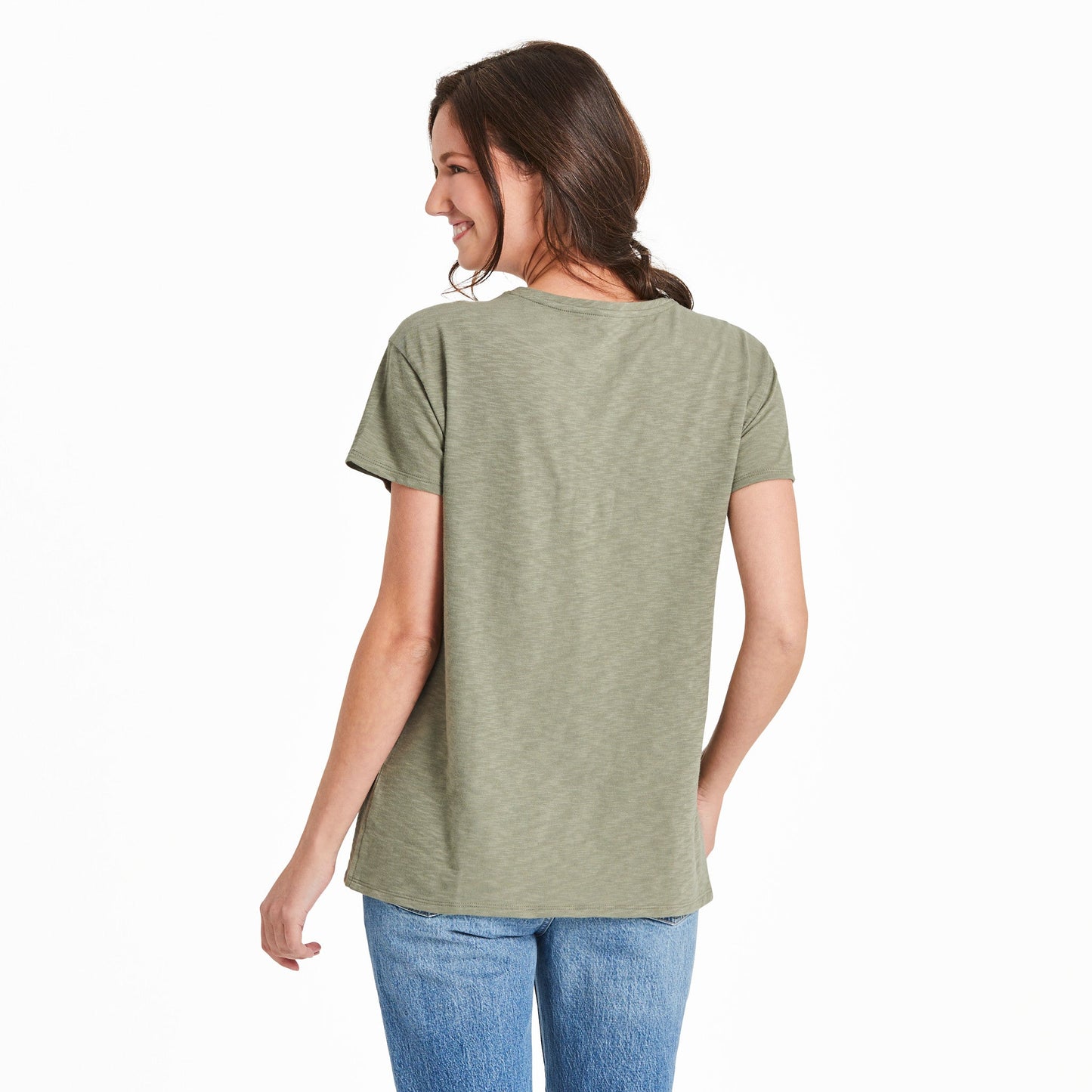 Women's Solid Slub Easy Fit Pocket Tee