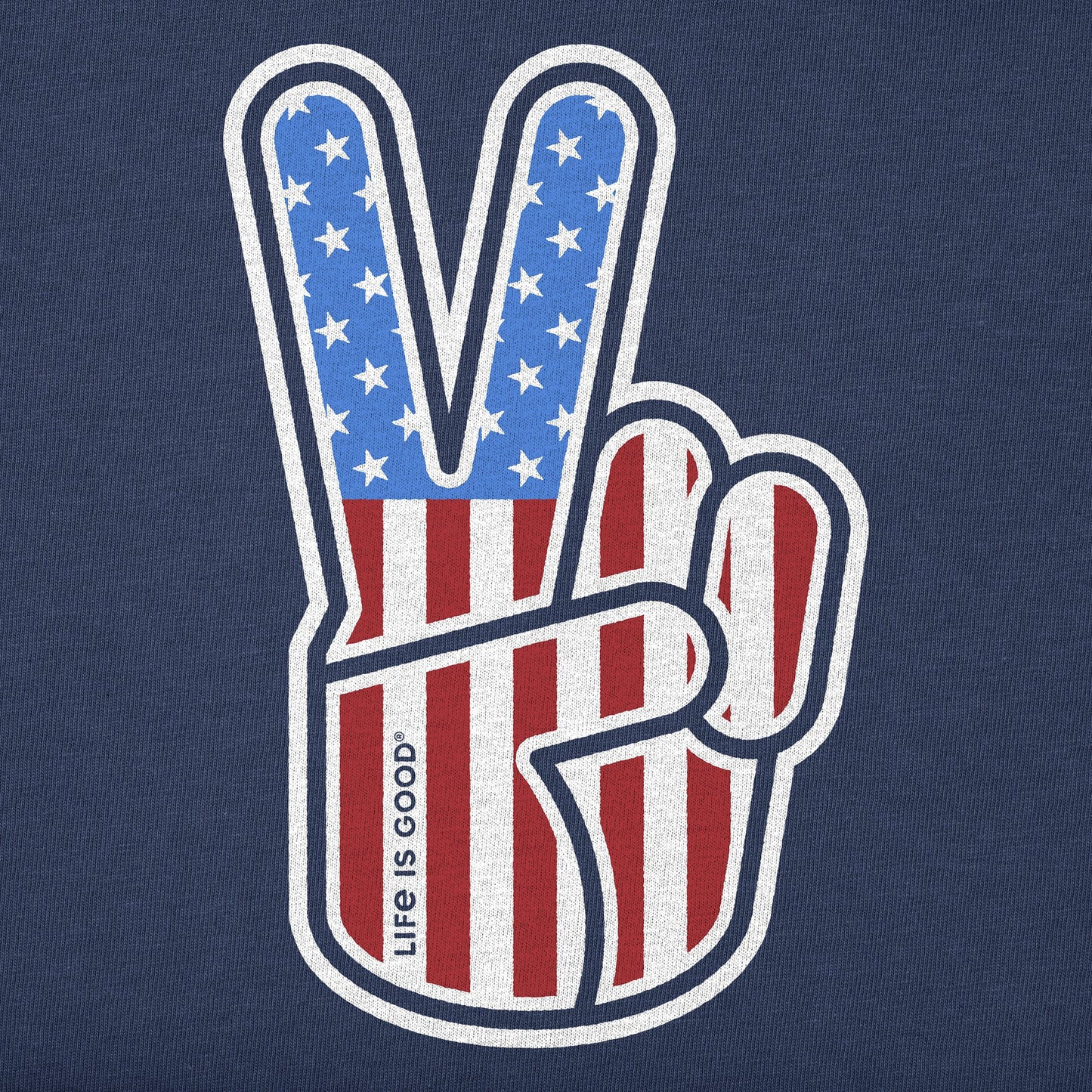 Women's USA Peace Sign Short Sleeve Crusher Boxy Tee