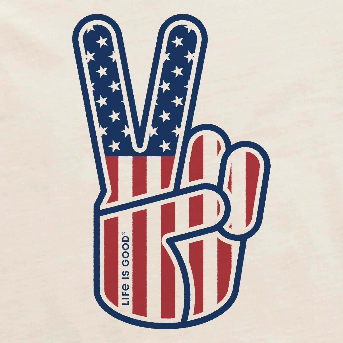 Women's USA Peace Sign Short Sleeve Crusher Boxy Tee