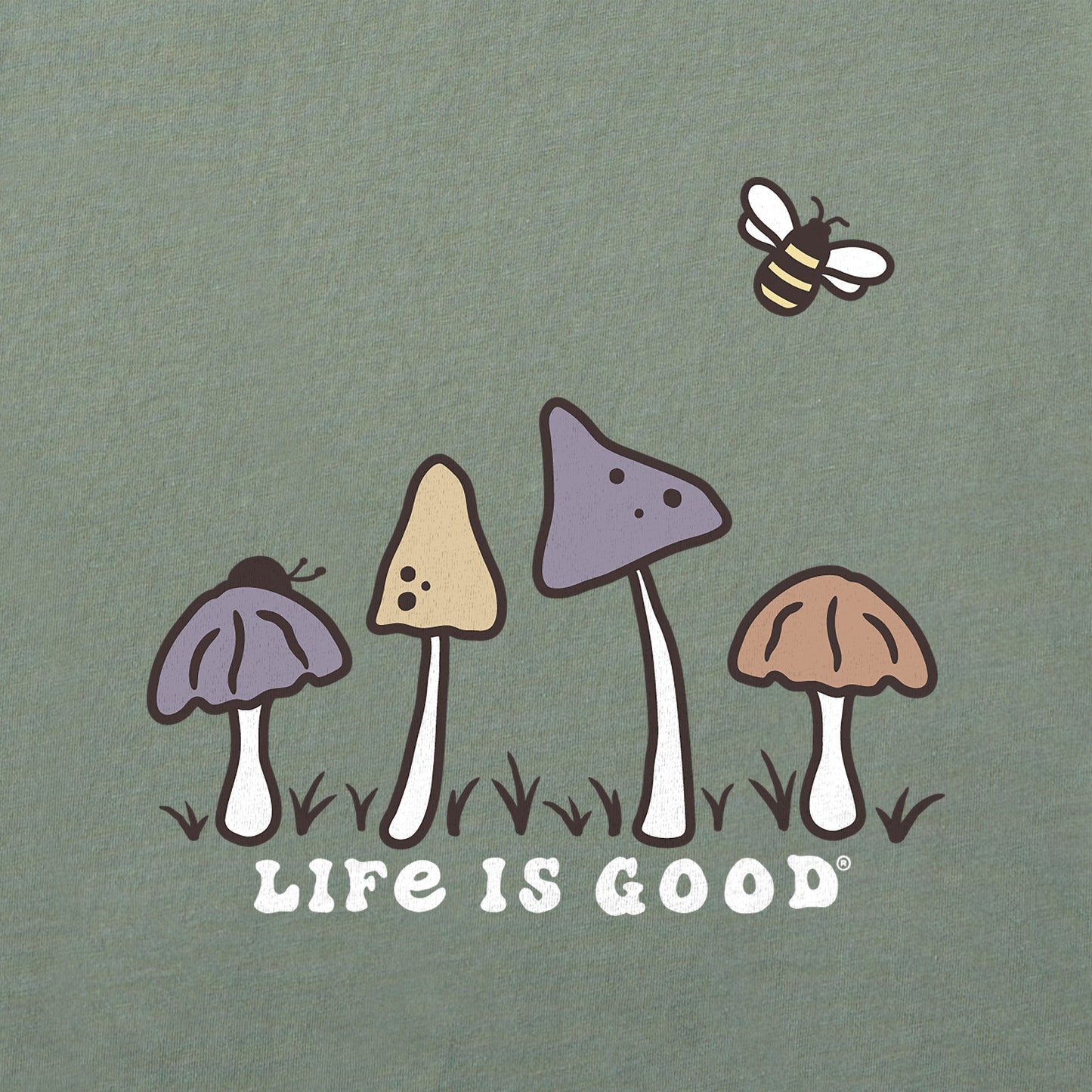 Women's Mushroom Retro Scene Short Sleeve Crusher Boxy Tee