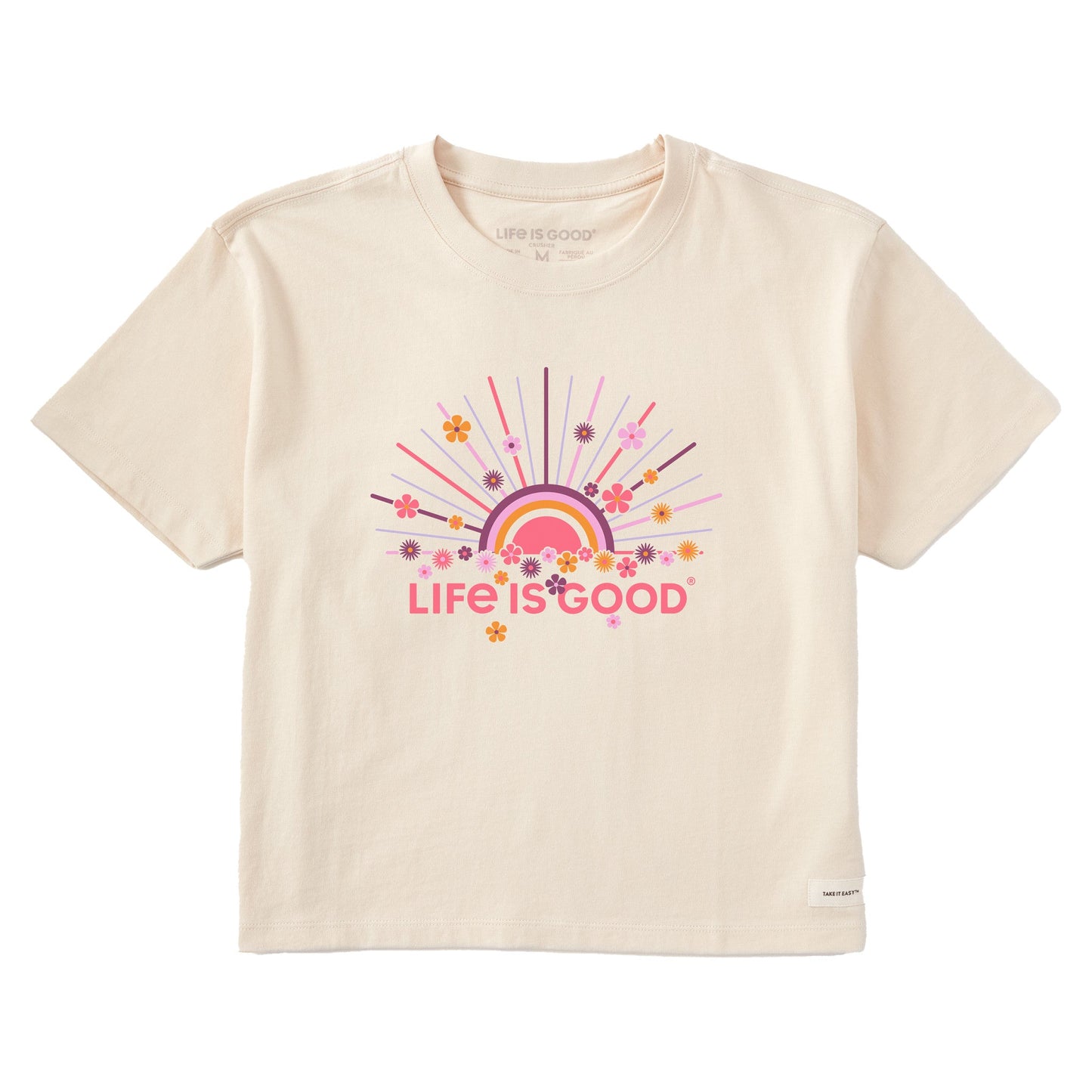 Women's Rainbow Sun Short Sleeve Crusher Boxy Tee