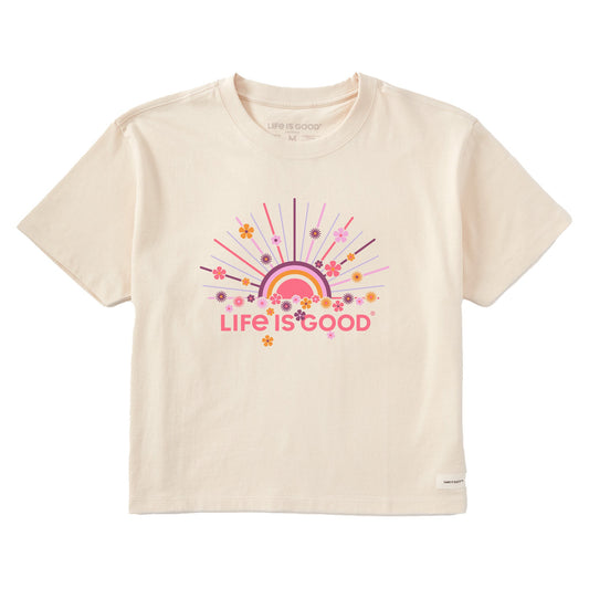 Women's Rainbow Sun Short Sleeve Crusher Boxy Tee