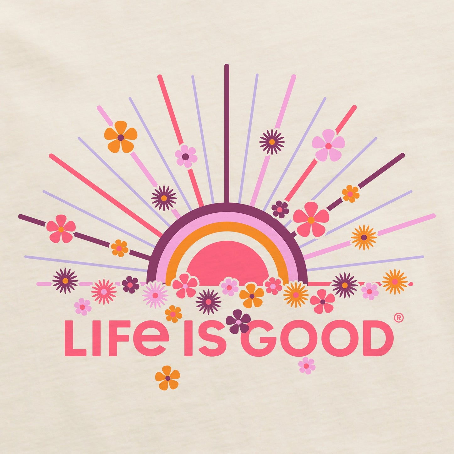 Women's Rainbow Sun Short Sleeve Crusher Boxy Tee