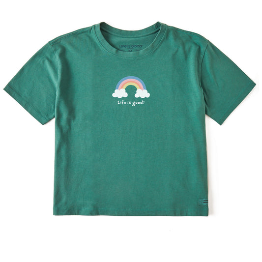 Women's Rainbow Short Sleeve Crusher Boxy Tee