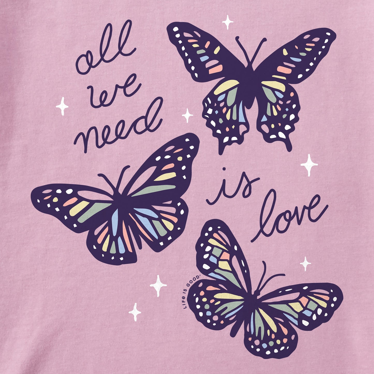 Women's All We Need is Love Butterflies Short Sleeve Crusher Boxy Tee