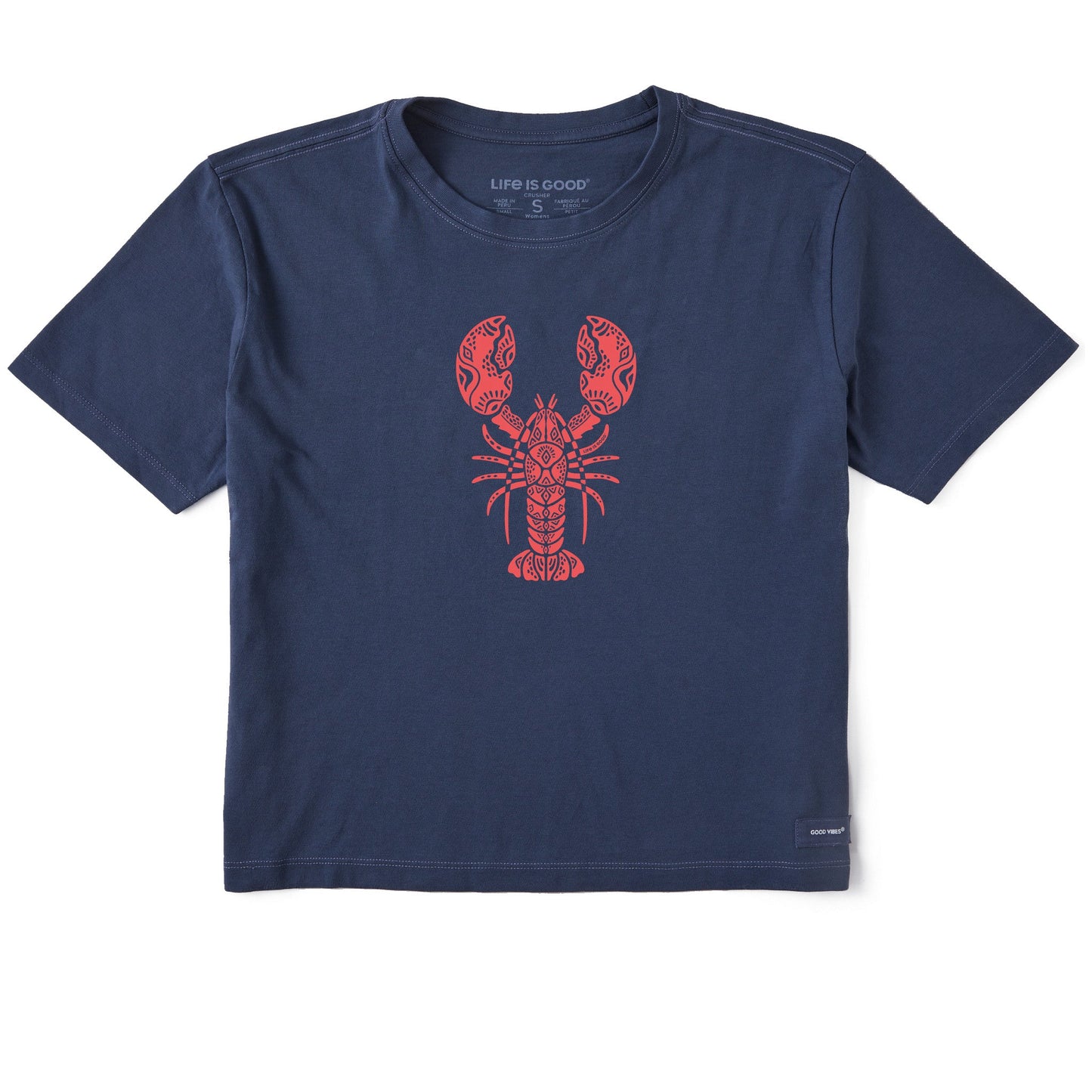 Women's Tribal Lobster Short Sleeve Crusher Boxy Tee