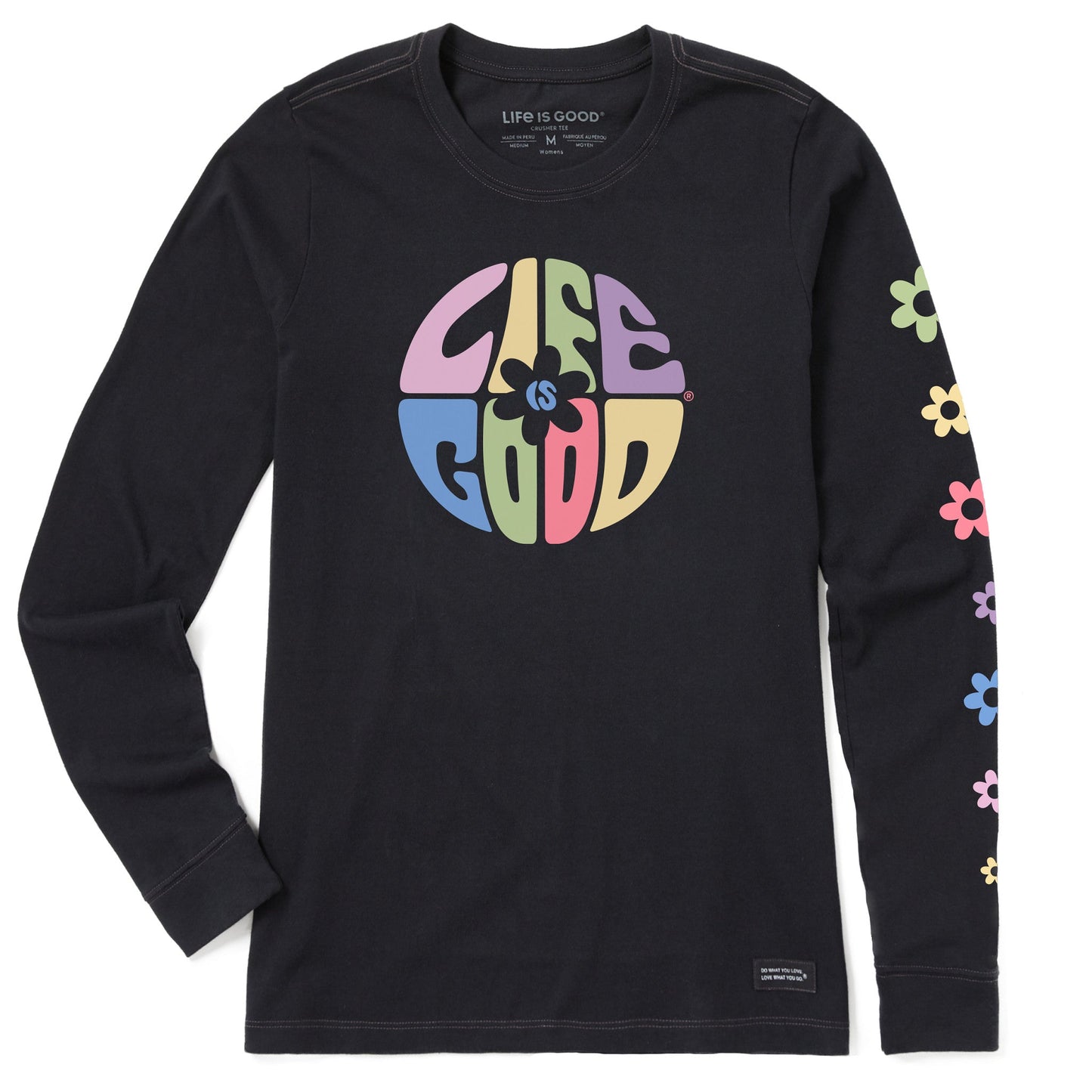 Women's Daisy Circle Psychedelic Long Sleeve Crusher Tee