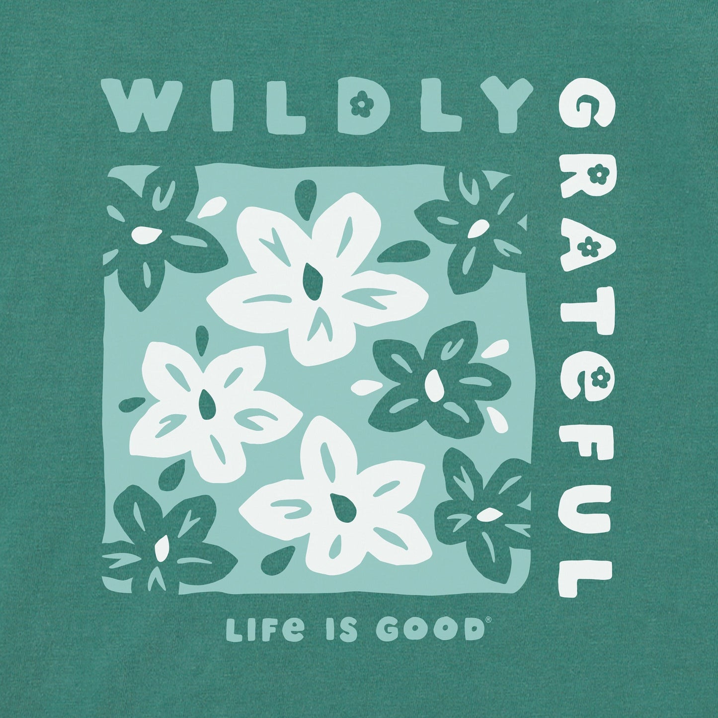 Women's Wildly Grateful Flowers Short Sleeve Crusher Boxy Tee