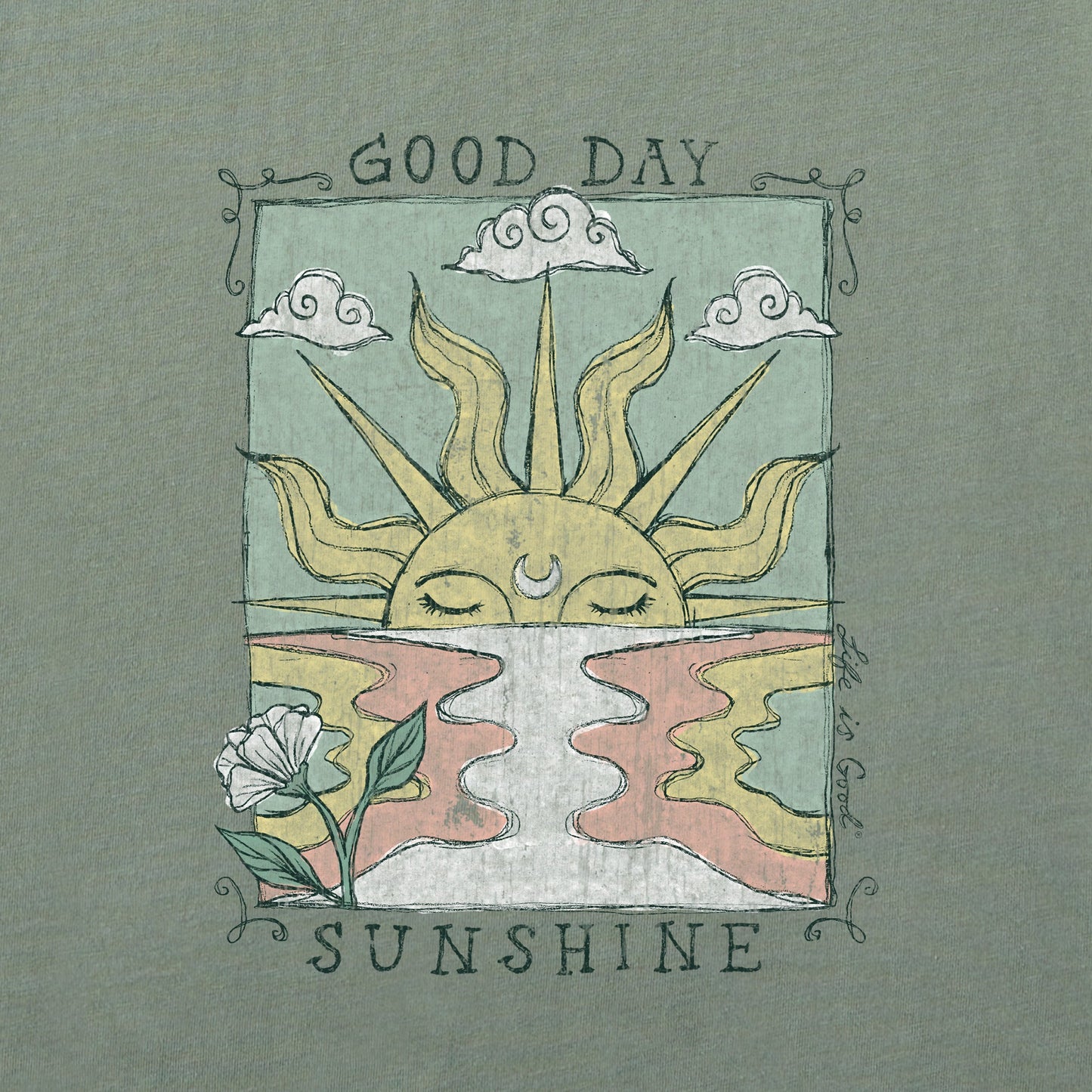 Women's Good Day Sunshine Ocean Short Sleeve Crusher Boxy Tee