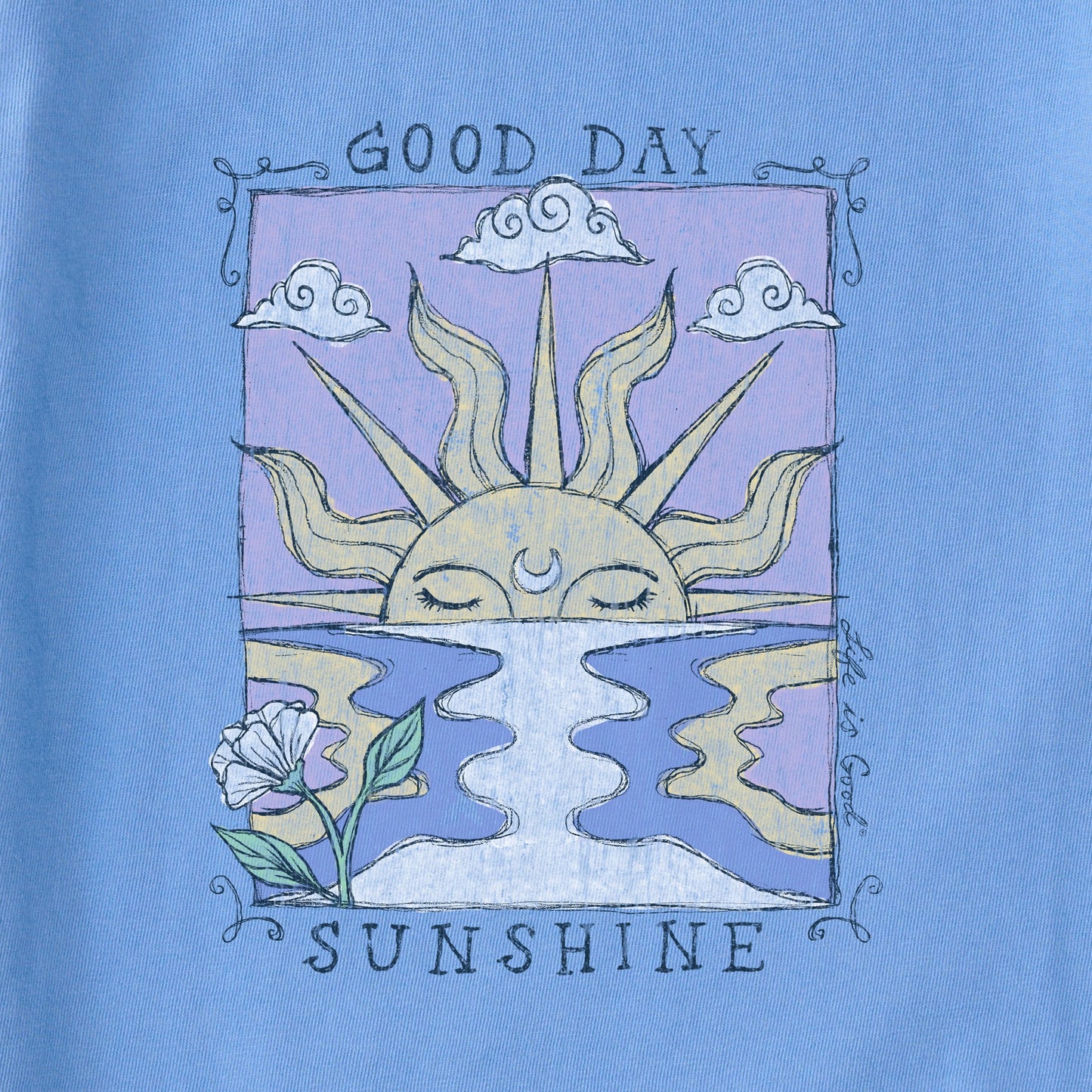 Women's Good Day Sunshine Ocean Short Sleeve Crusher Boxy Tee