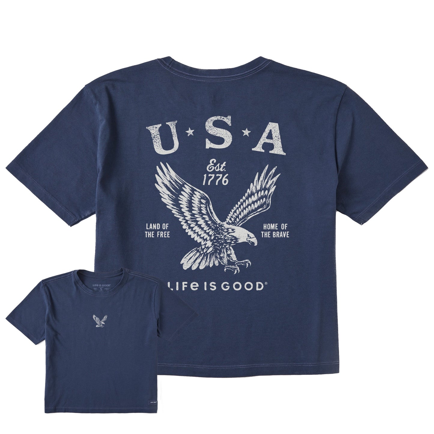 Women's USA 1776 Eagle Short Sleeve Crusher Boxy Tee