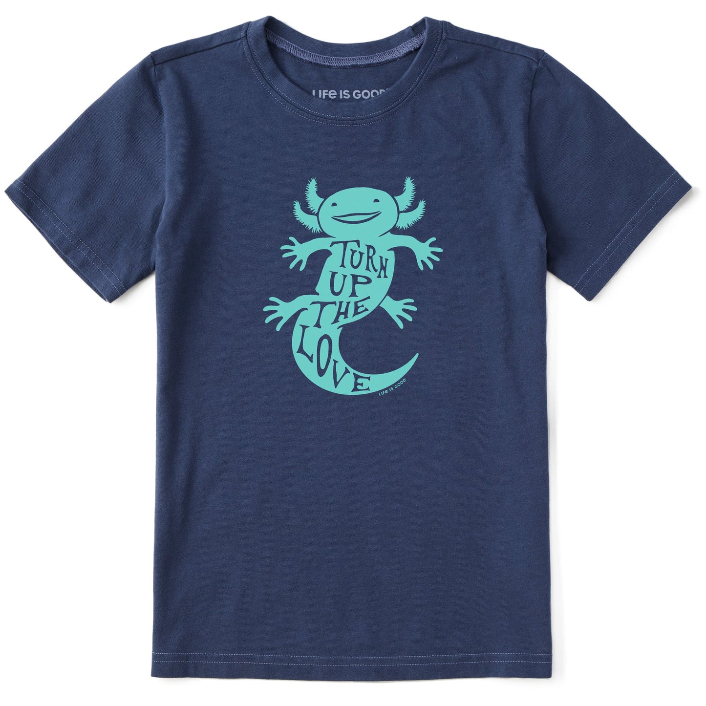 Kids Turn Up The Love Axolotl Short Sleeve Crusher Tee