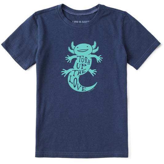 Kids Turn Up The Love Axolotl Short Sleeve Crusher Tee