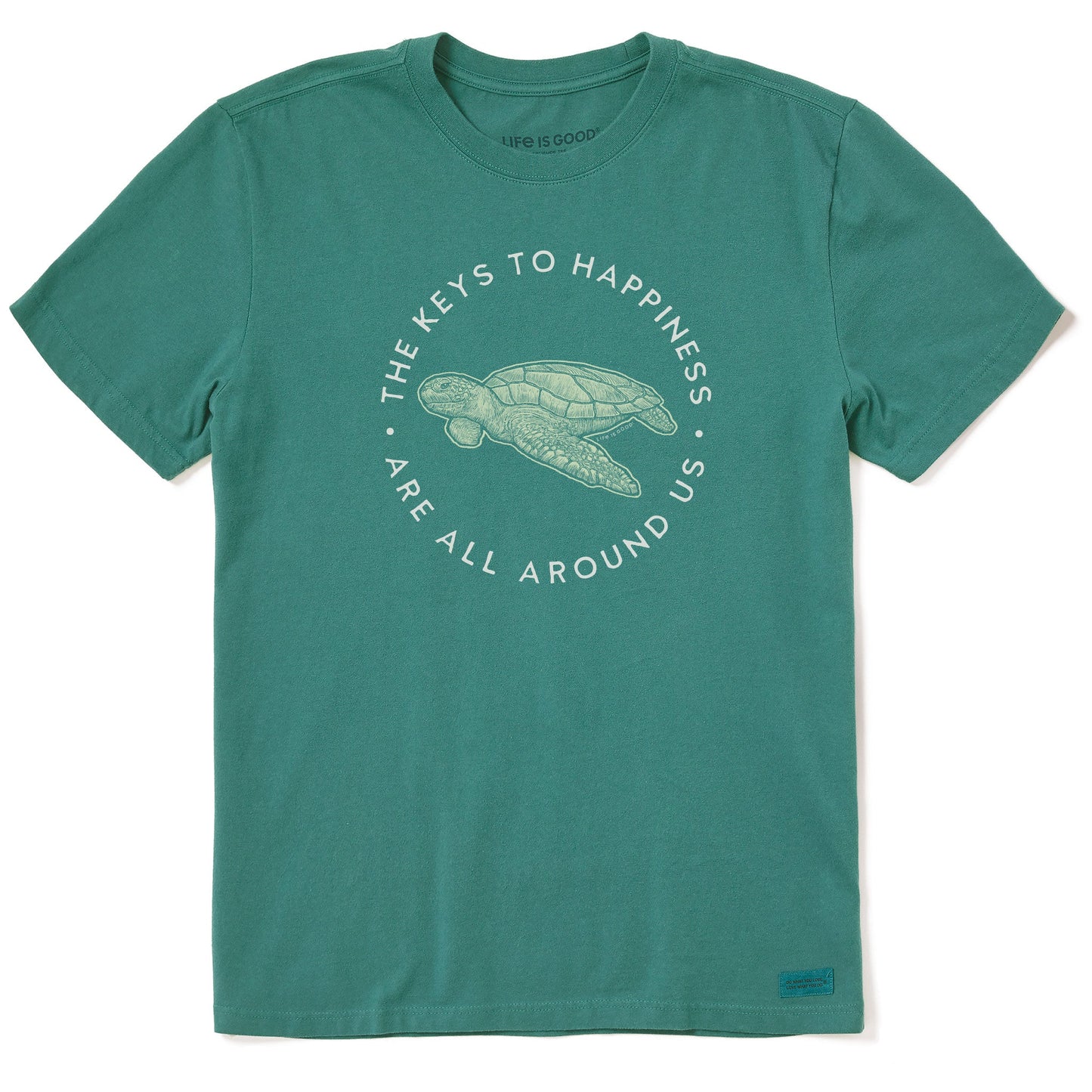 Men's Keys to Happiness Turtle Short Sleeve Crusher Tee